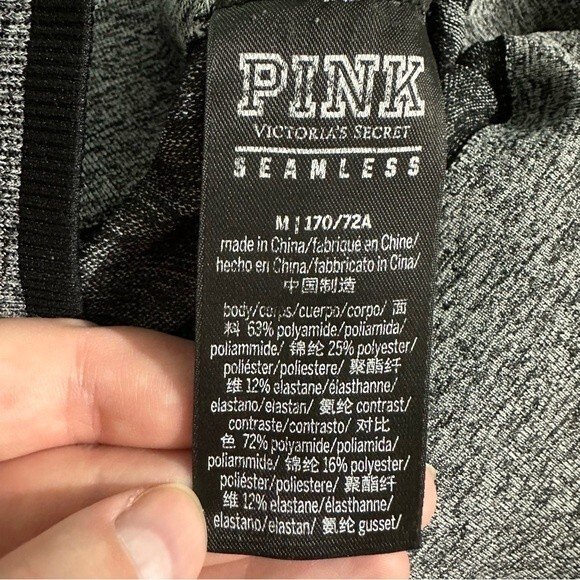 PINK Victoria’s Secret Grey Seamless High-Waist Workout Tight Size Medium - Picture 12 of 16